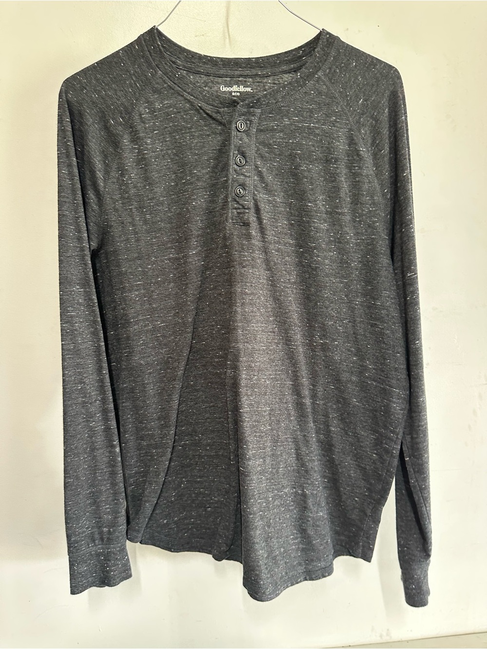 Goodfellow & Co Men's Long-Sleeve Henley Shirt - Heather Charcoal
